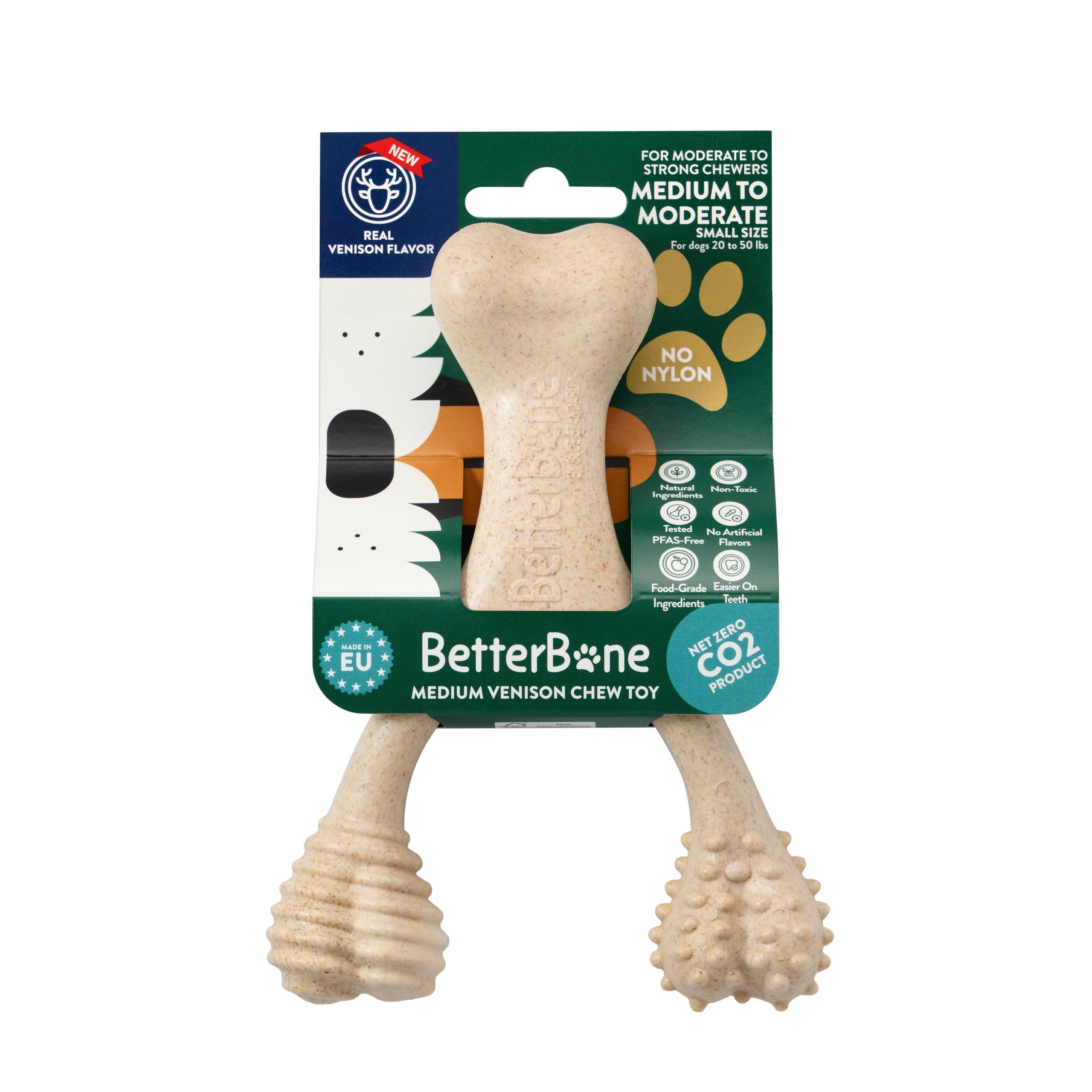 BetterBone Moderate Chew Toy SMALL Natural Venison