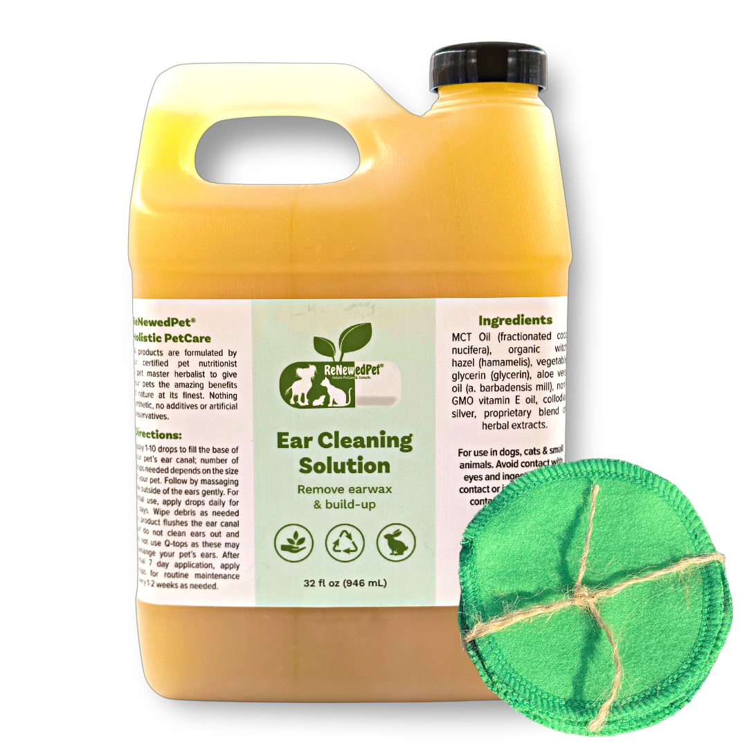 ReNewedPet Ear Cleaning Drops 32 OZ. W COTTON PADS ($6.87 oz.)