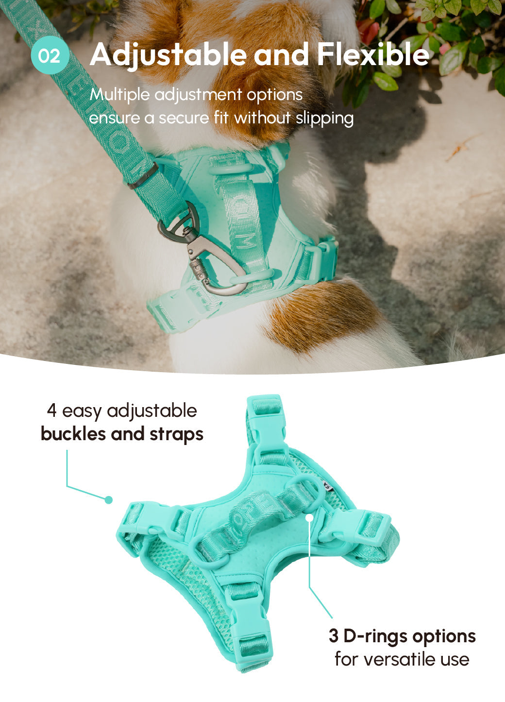 Urban Active Dog Harness - Mint Green