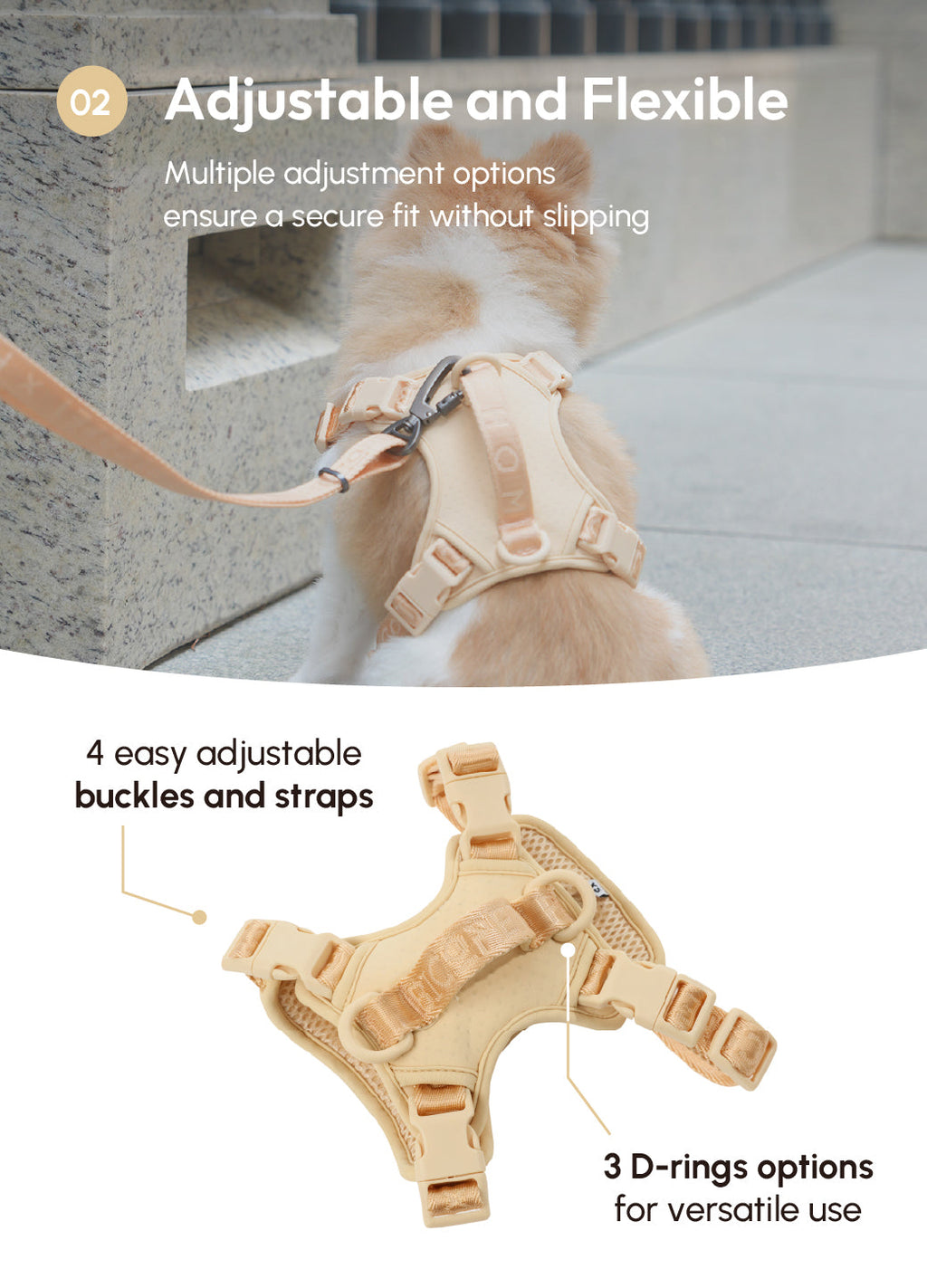 Urban Active Dog Harness - Apricot
