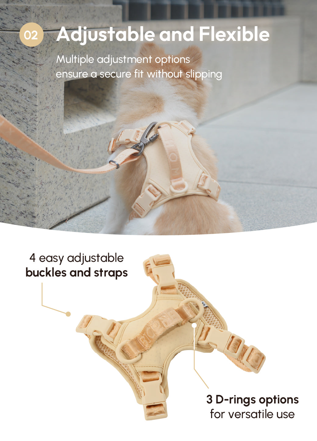 Urban Active Dog Harness - Apricot