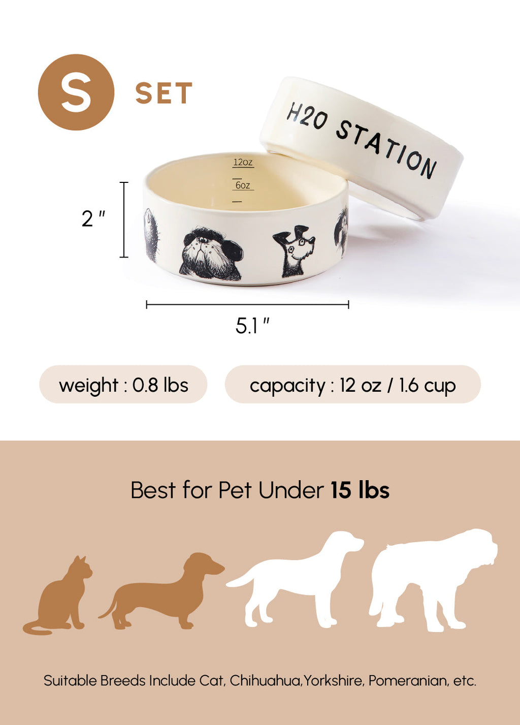 The Sketch Series - Dog Bowl Set