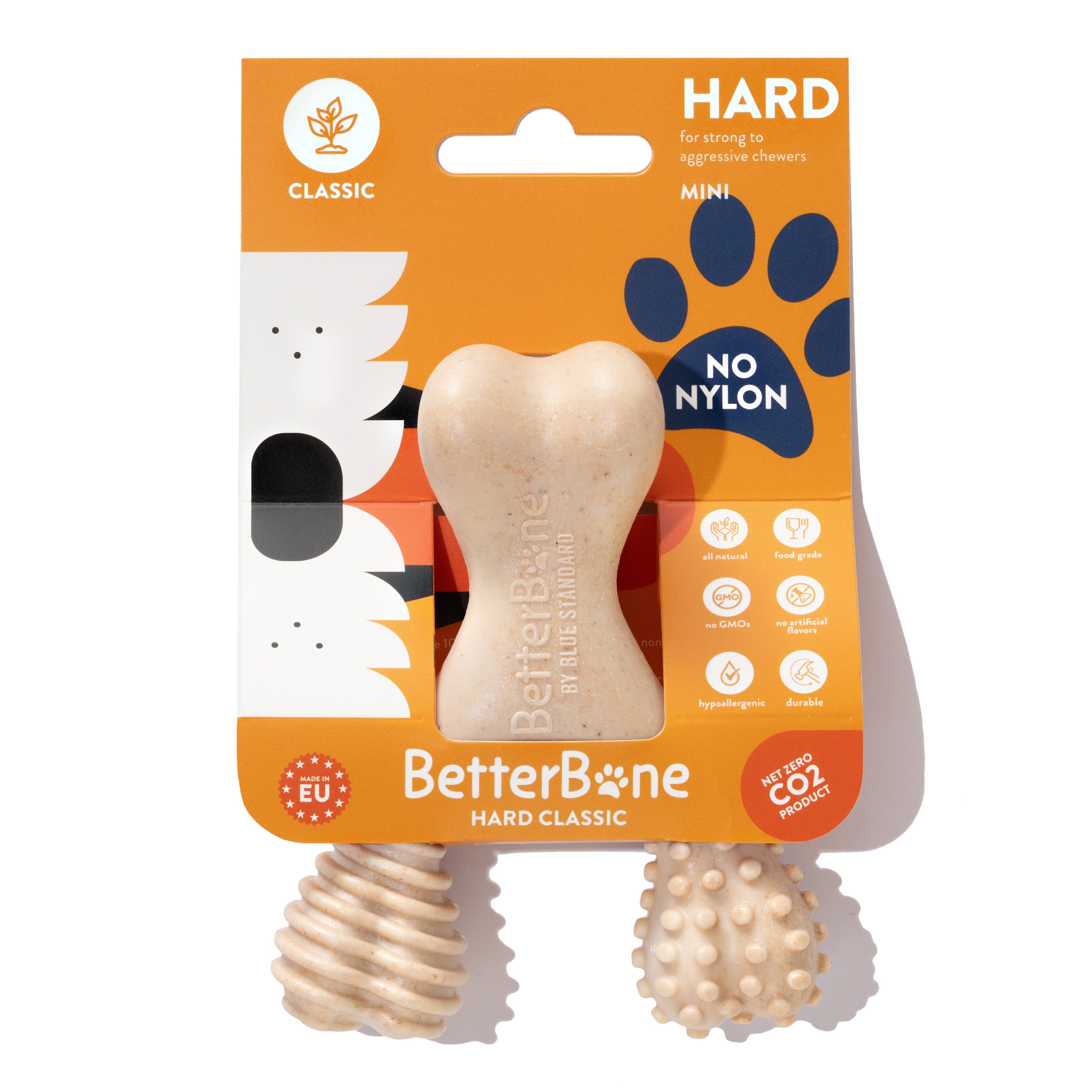 BetterBone Hard Chew Toy Mini Classic Natural Hypoallergenic