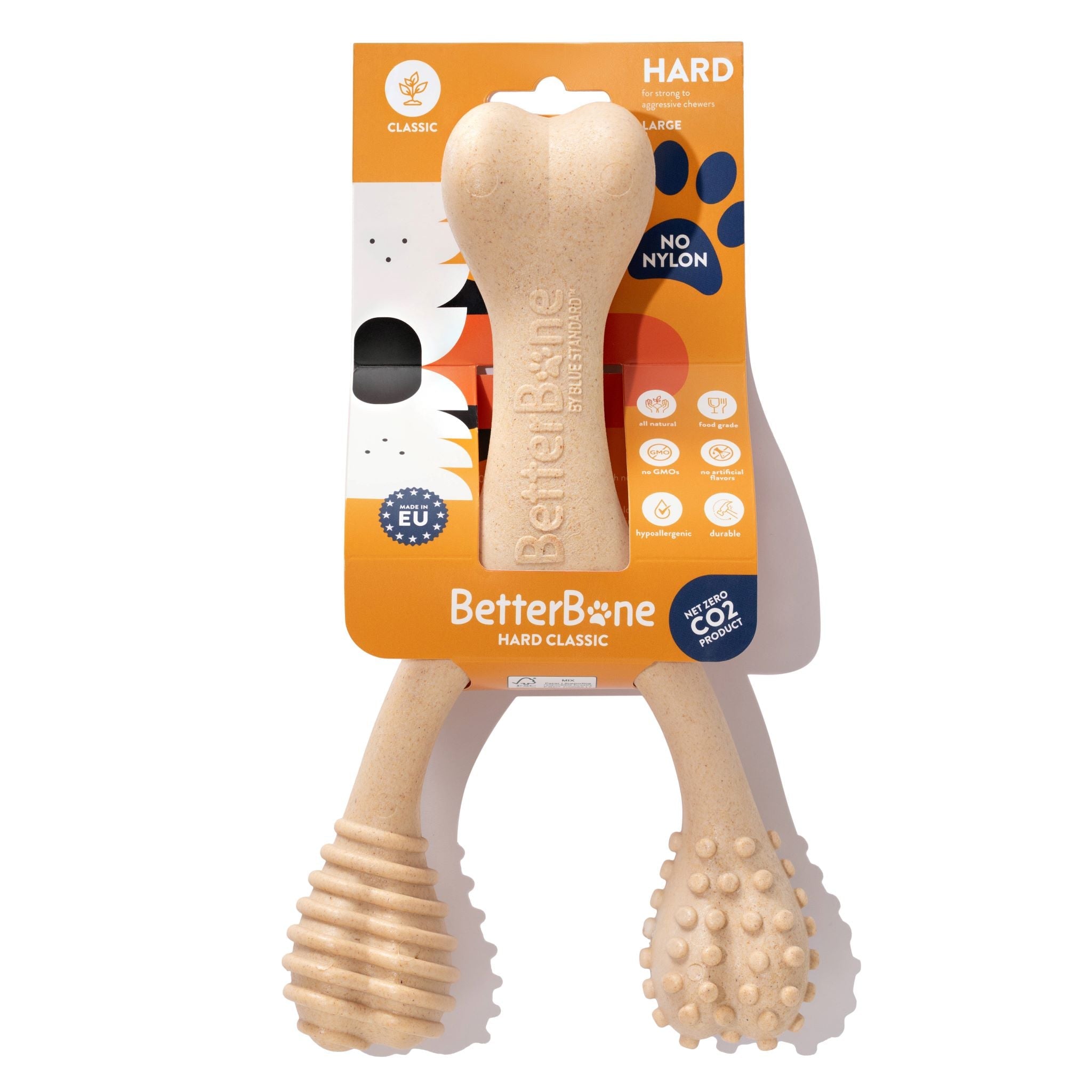 BetterBone Hard Chew Toy LARGE Classic Natural Hypoallergenic