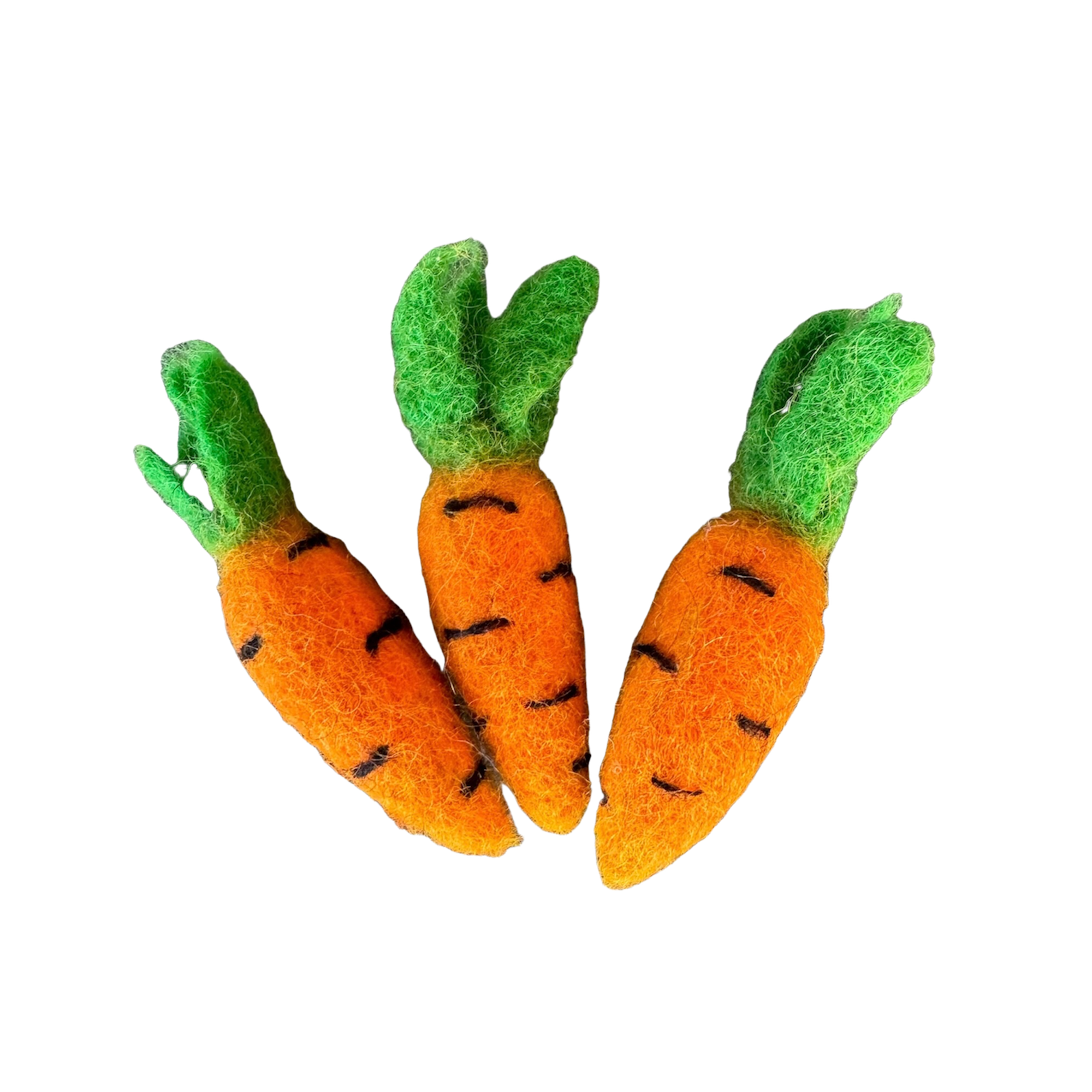 Felted Carrot Cat Toys THREE CARROTS - SAVE 10%