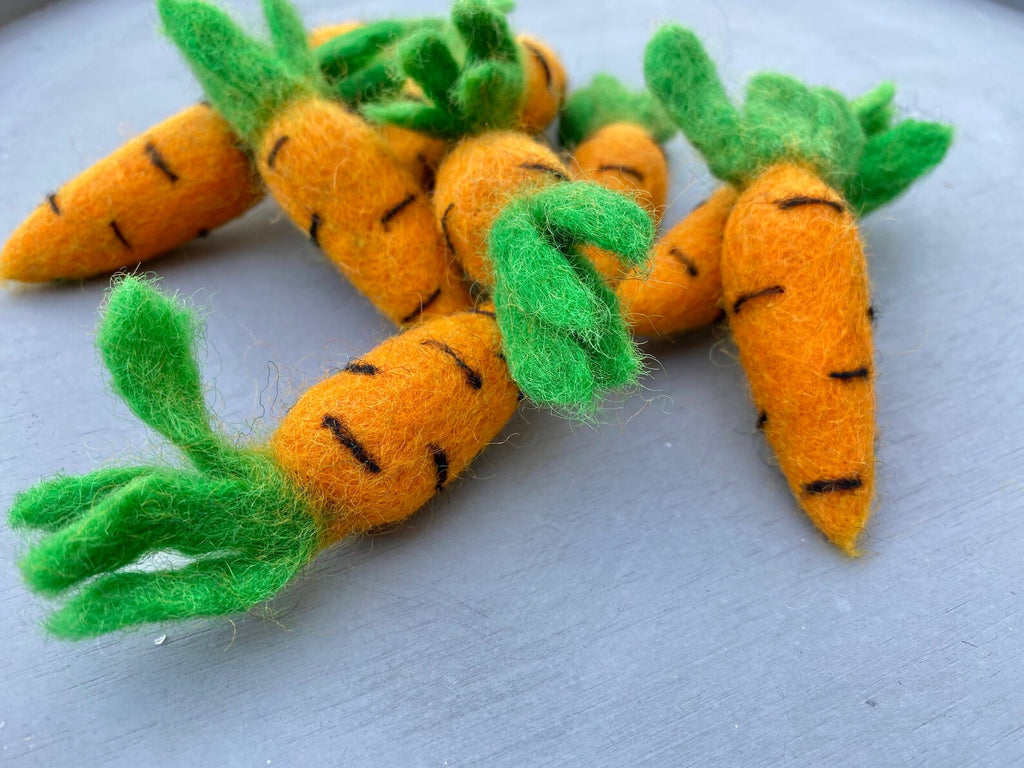 Felted Carrot Cat Toys