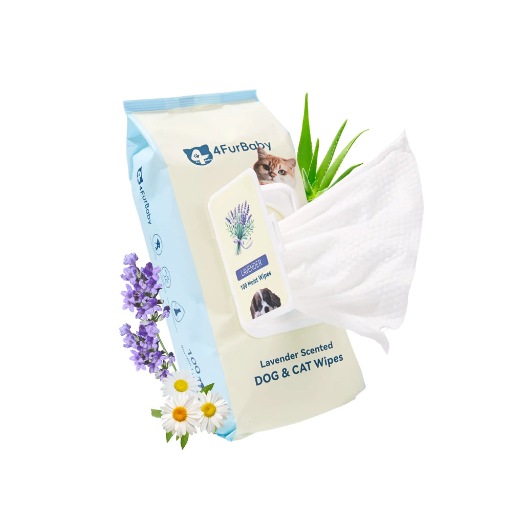 Hypoallergenic Plant-Based Pet Wipes 100 Count Lavender Scented