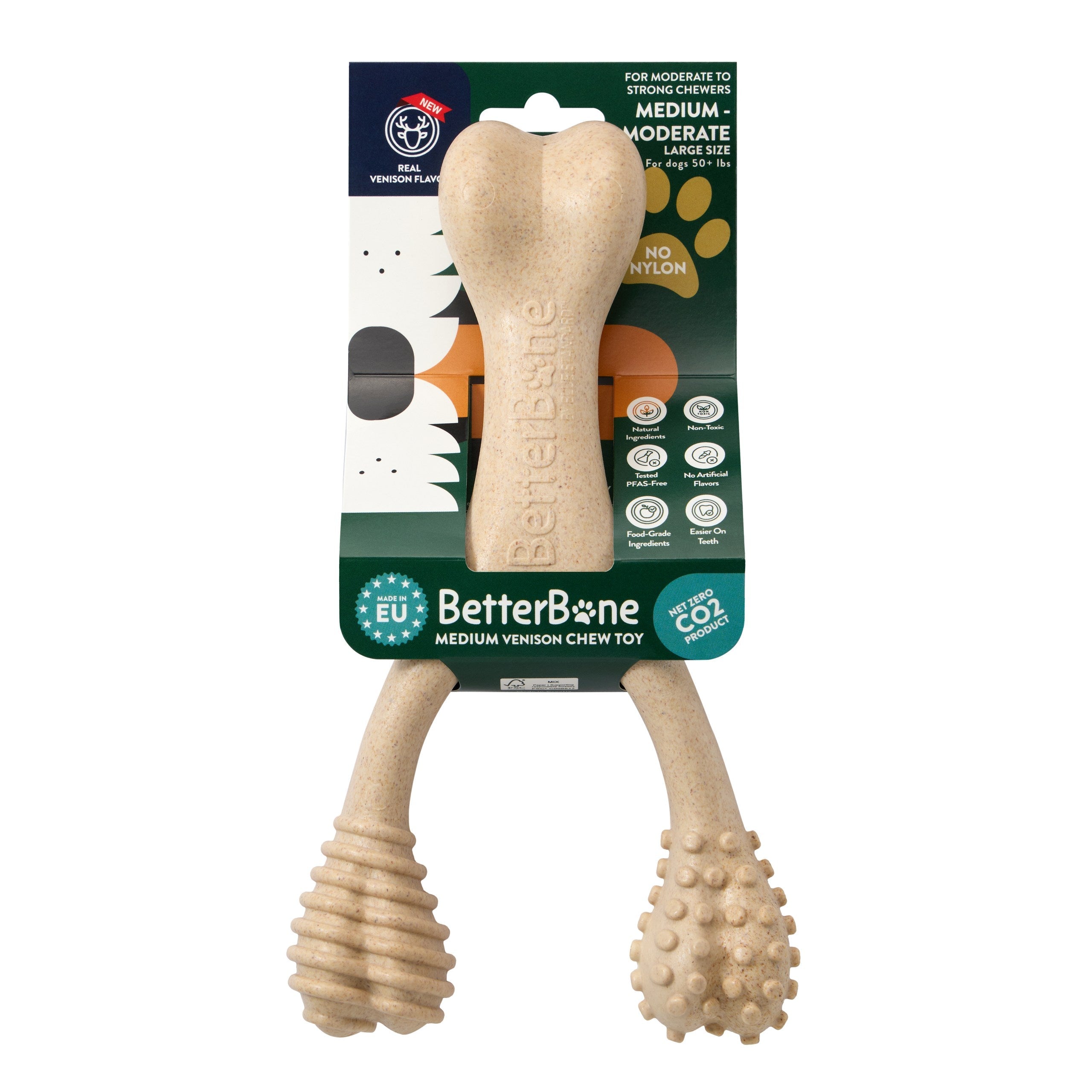BetterBone Moderate Chew Toy LARGE Natural Venison