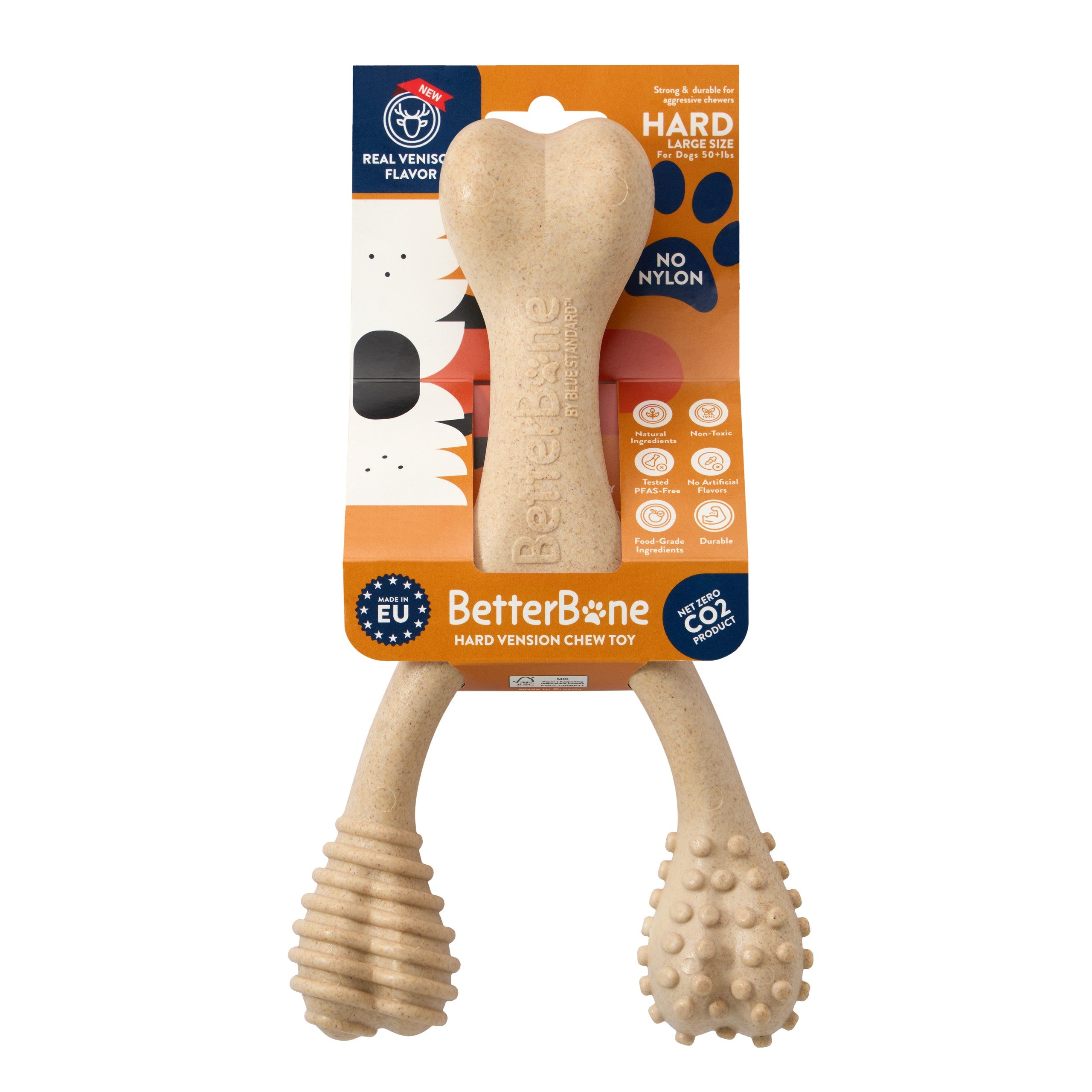 BetterBone Hard Chew Toy LARGE Natural Venison